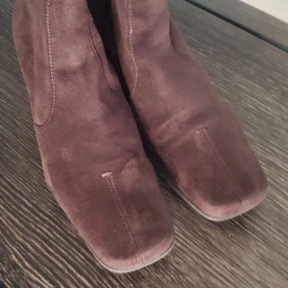 Franco Sarto Tall Suede Boots in Dark Brown